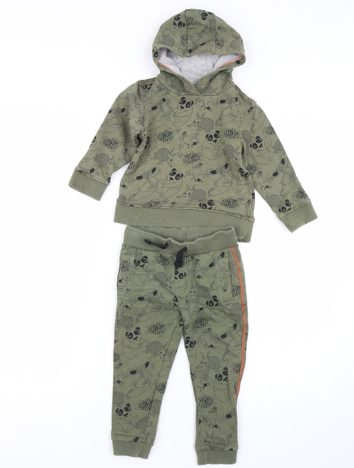 Mini Club Boys Green Animal Print  Trousers Set Outfit/Set Size 12-18 Months  - Animals