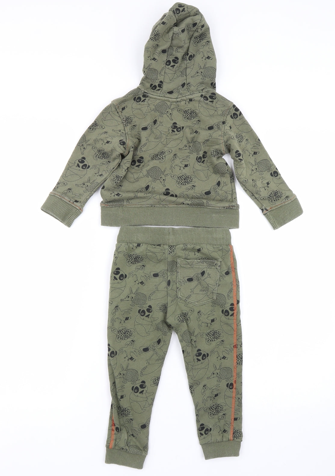 Mini Club Boys Green Animal Print  Trousers Set Outfit/Set Size 12-18 Months  - Animals