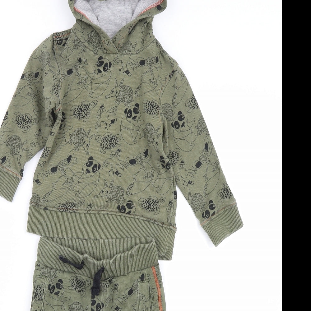 Mini Club Boys Green Animal Print  Trousers Set Outfit/Set Size 12-18 Months  - Animals