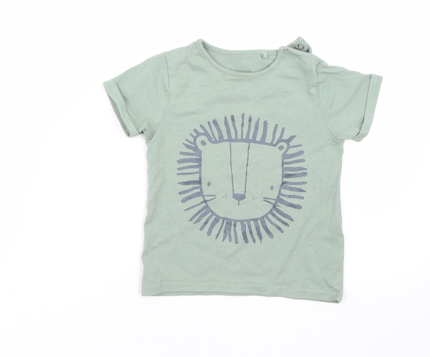 TU Boys Green   Basic T-Shirt Size 18-24 Months  - Lion