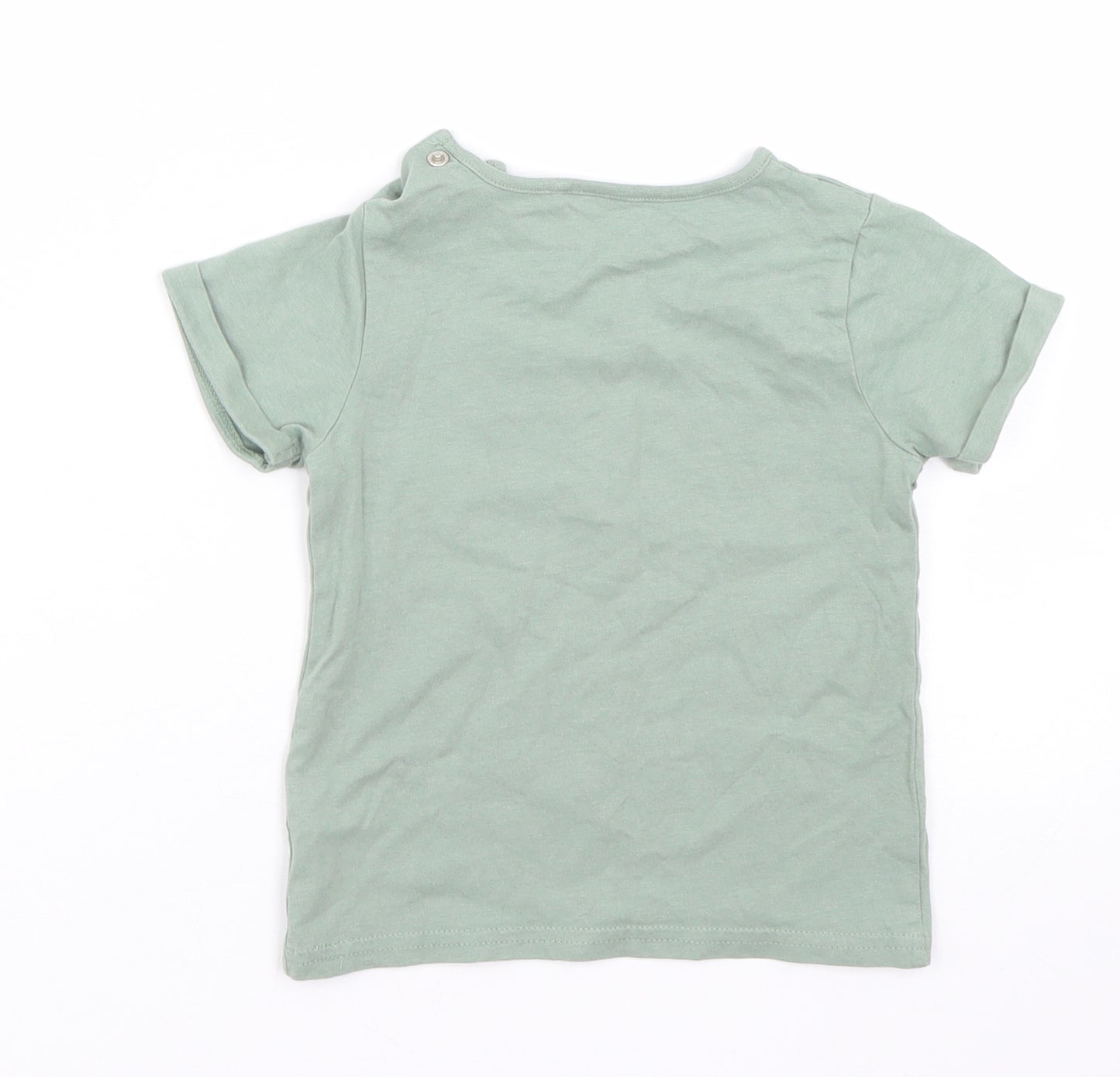 TU Boys Green   Basic T-Shirt Size 18-24 Months  - Lion