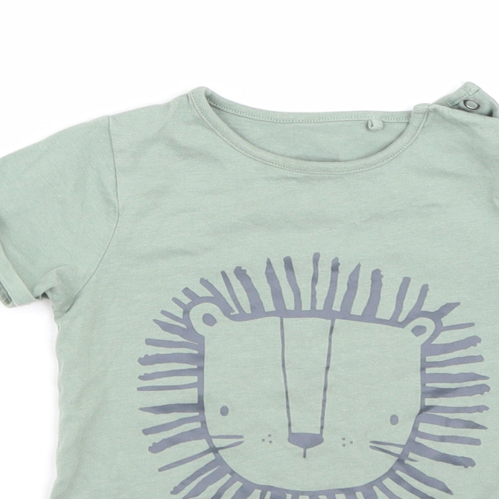 TU Boys Green   Basic T-Shirt Size 18-24 Months  - Lion