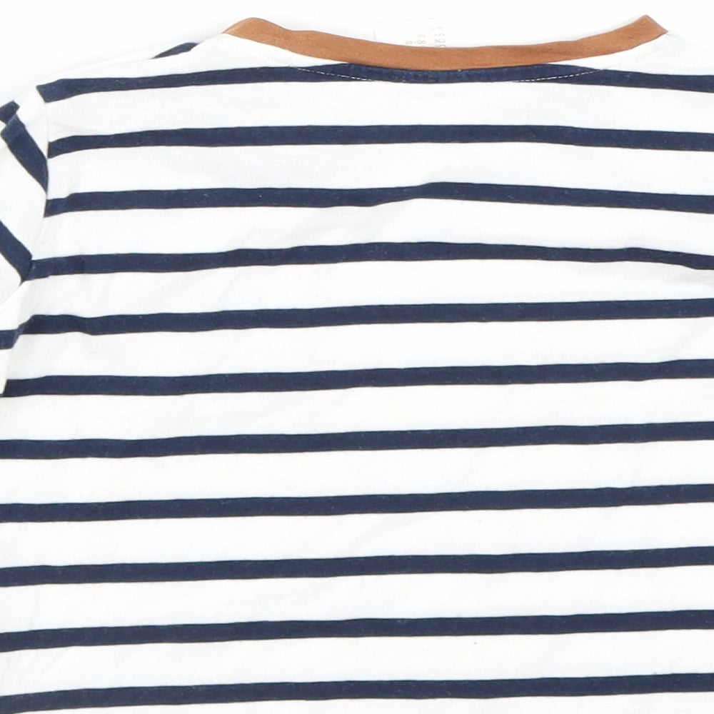 H&M Girls Blue Striped  Basic T-Shirt Size 12-18 Months
