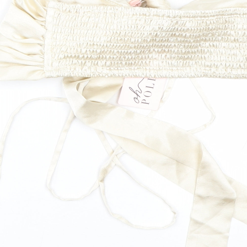 Oh polly Womens Gold   Cropped T-Shirt Size 6