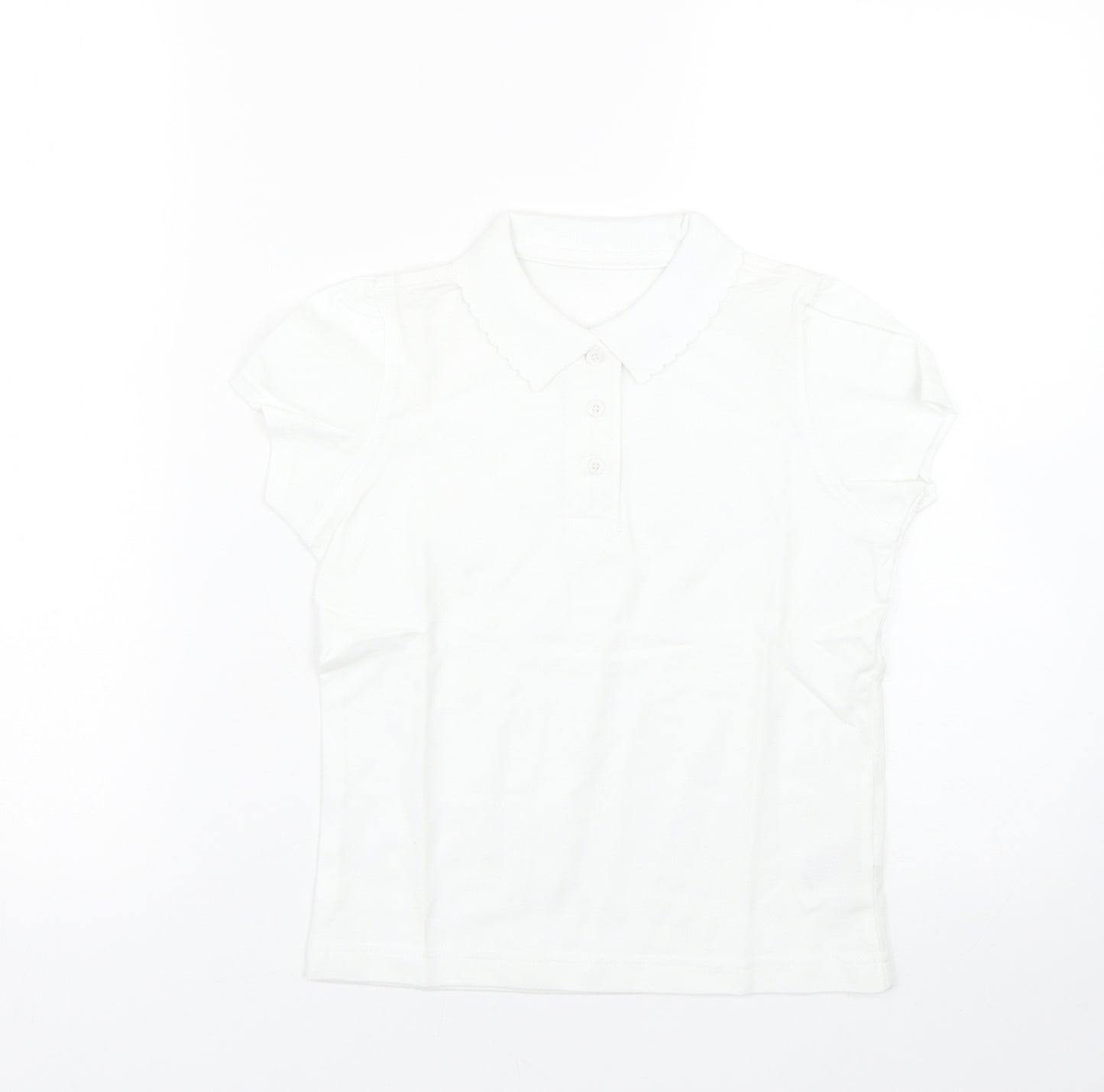George Girls White   Basic Polo Size 6-7 Years  - PE kit