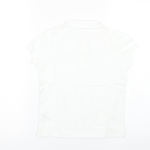 George Girls White   Basic Polo Size 6-7 Years  - PE kit