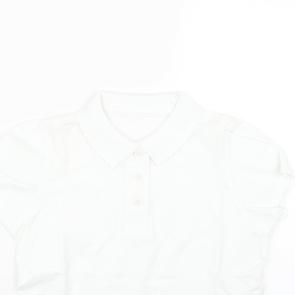 George Girls White   Basic Polo Size 6-7 Years  - PE kit