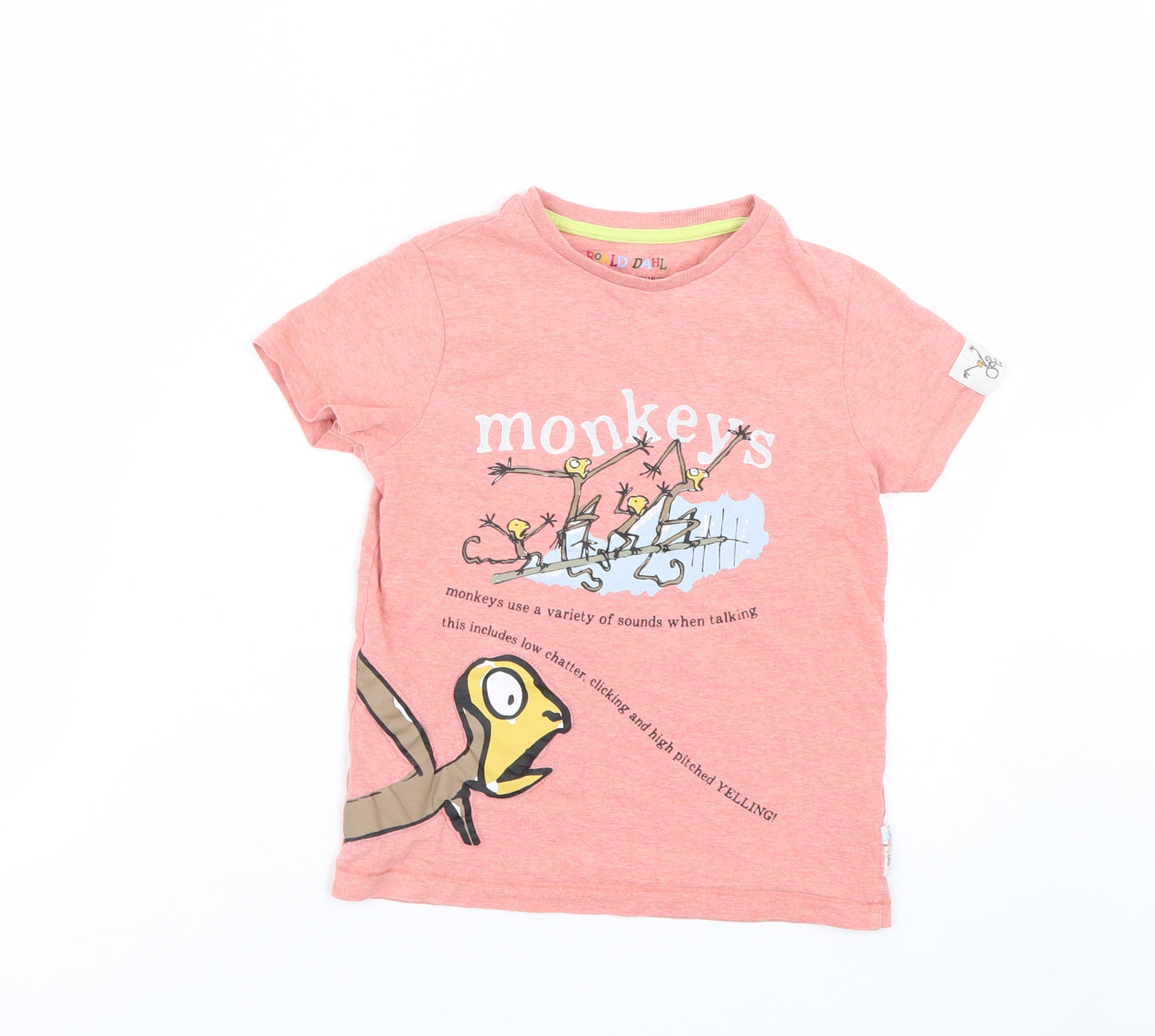 M&S Girls Pink   Basic T-Shirt Size 5-6 Years  - roald dahl