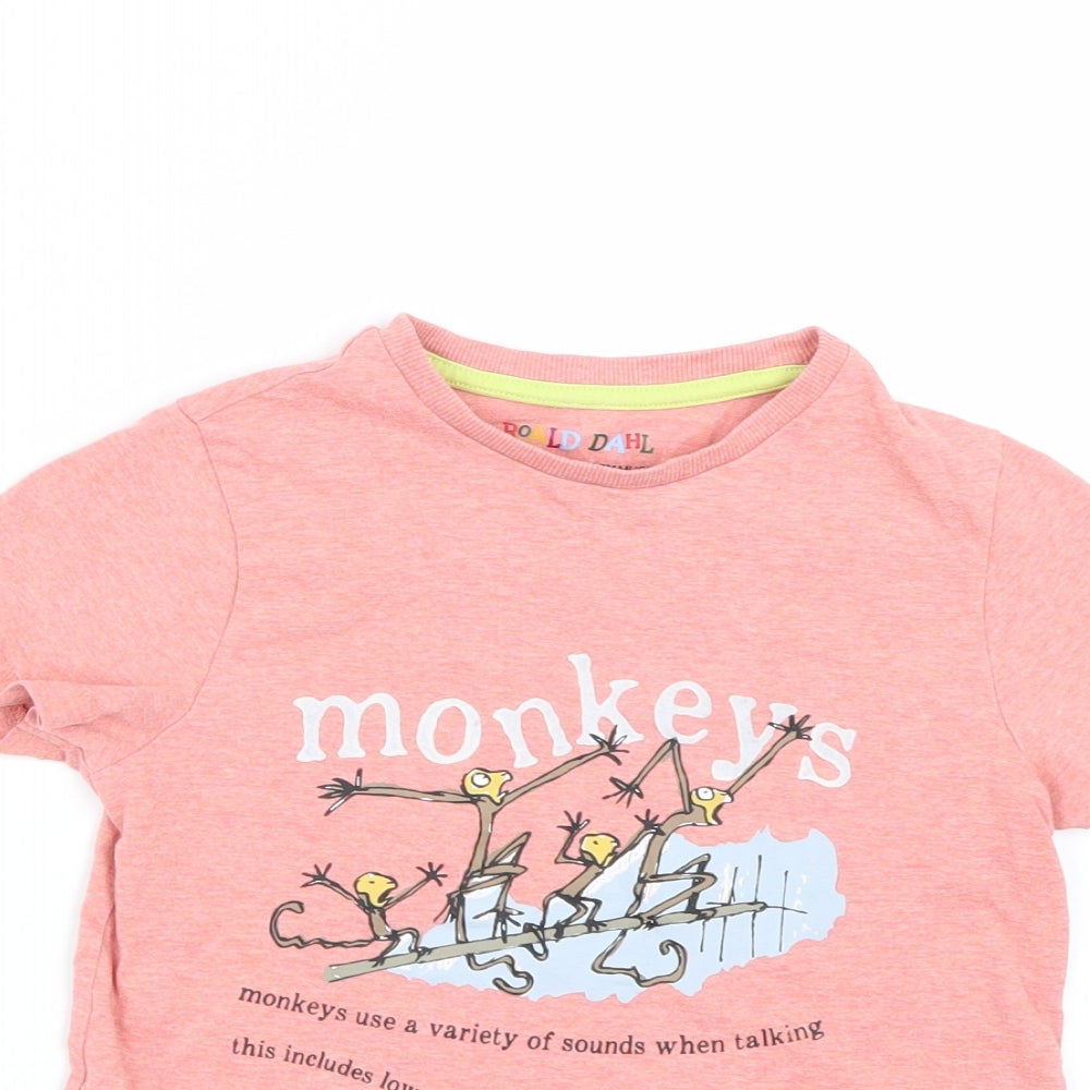 M&S Girls Pink   Basic T-Shirt Size 5-6 Years  - roald dahl