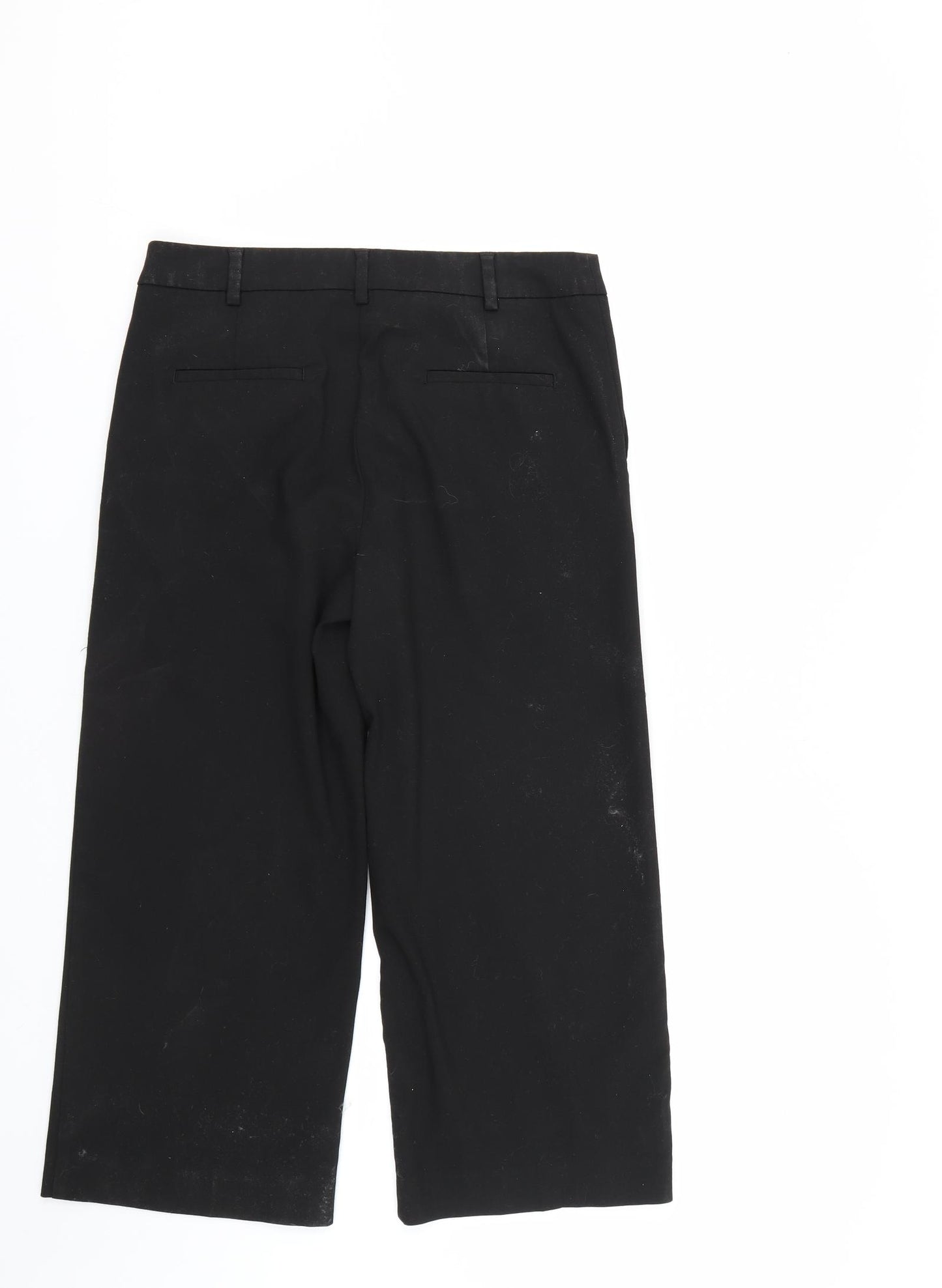 NEXT Womens Black   Cropped Trousers Size 8 L21 in