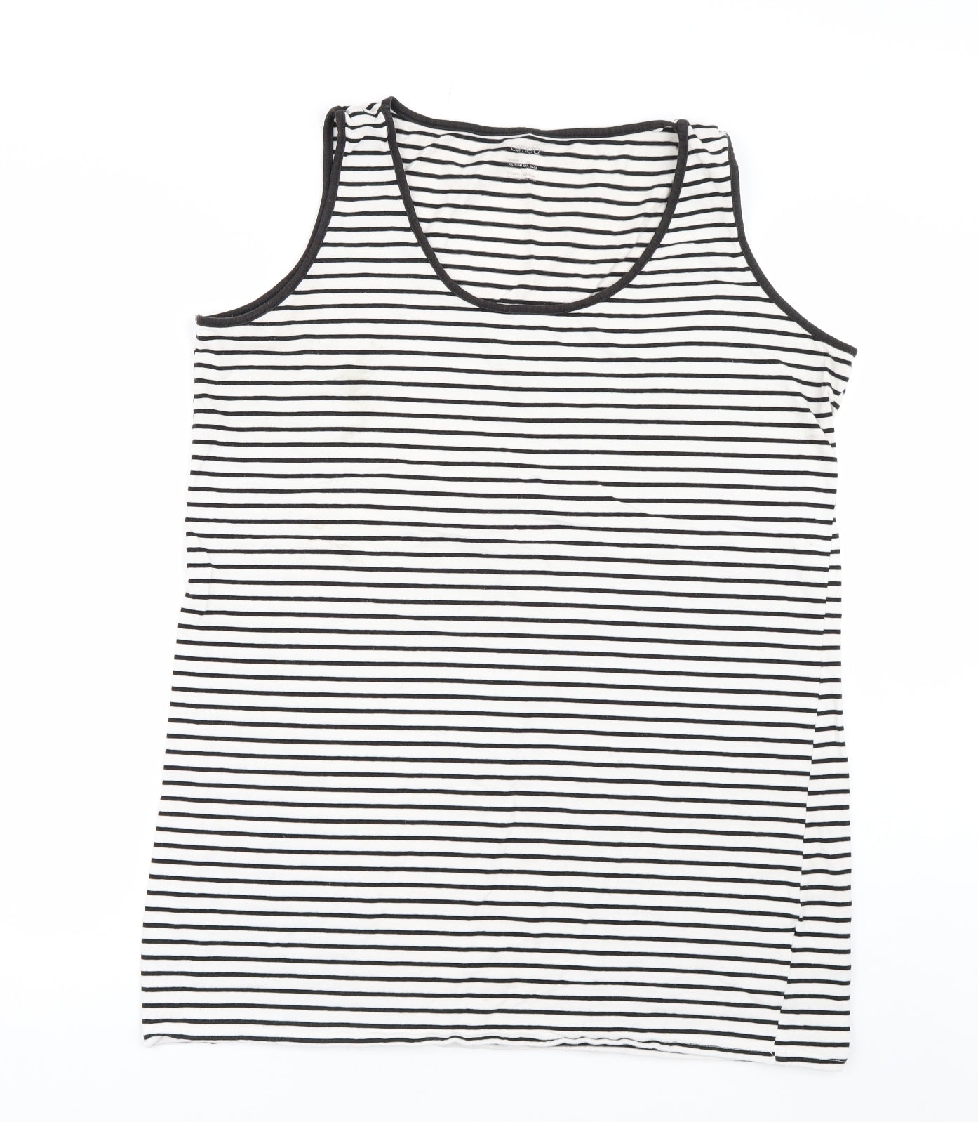 ESMARA Womens White Striped  Basic Tank Size 2XL