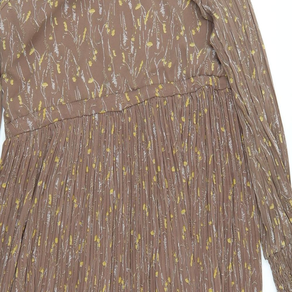 Maddison Womens Brown Floral  T-Shirt Dress  Size M