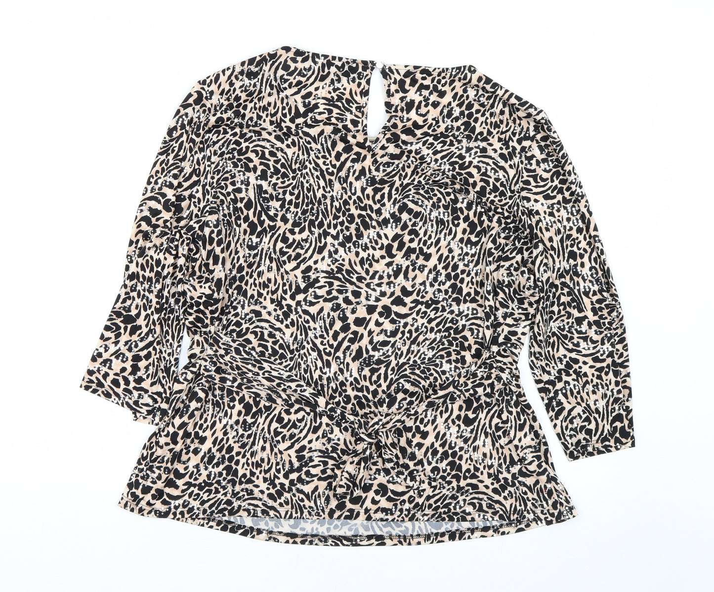 F&F Womens Beige Animal Print  Basic T-Shirt Size 18