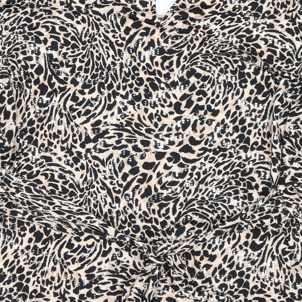 F&F Womens Beige Animal Print  Basic T-Shirt Size 18