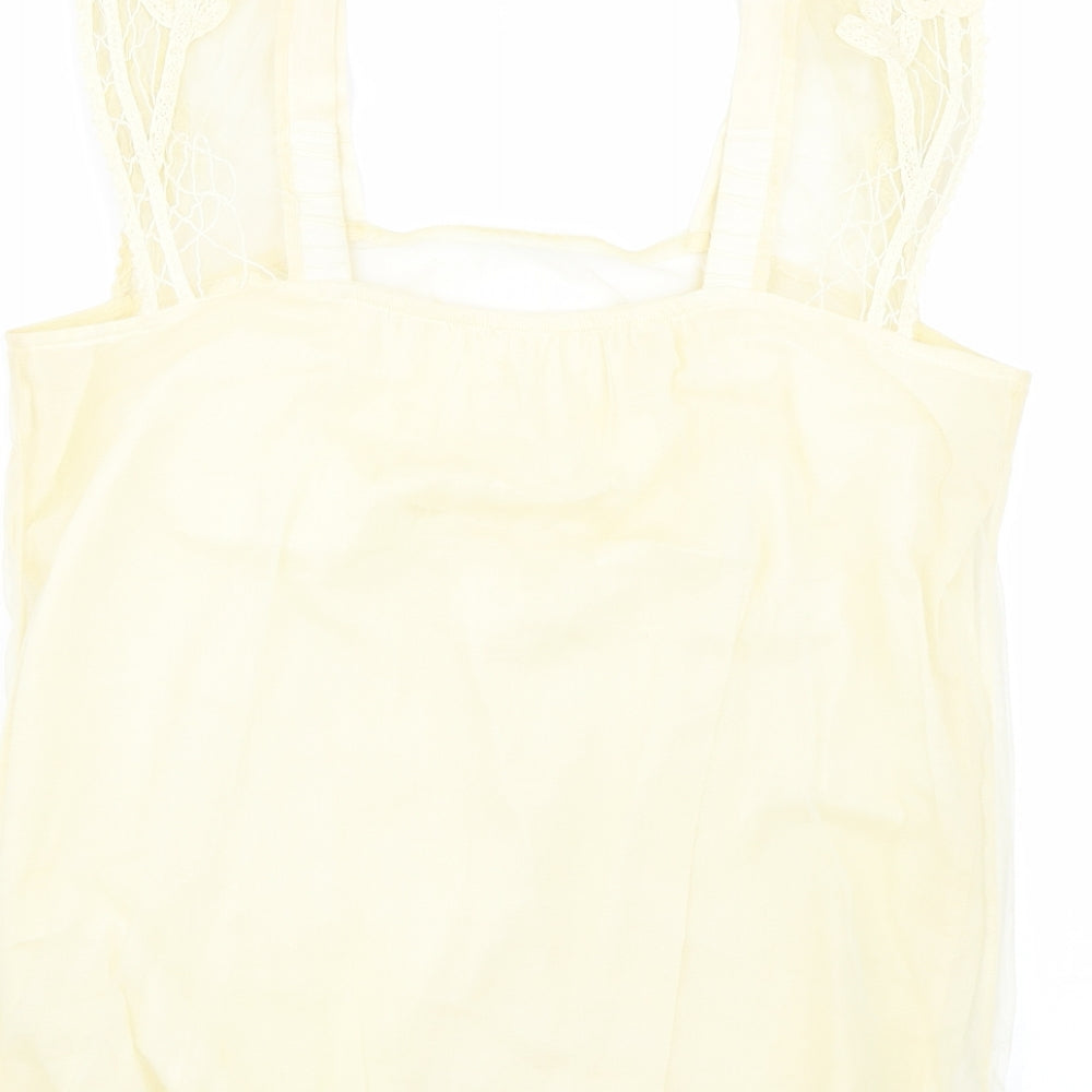 Preworn Womens Yellow Floral  Basic Tank Size M