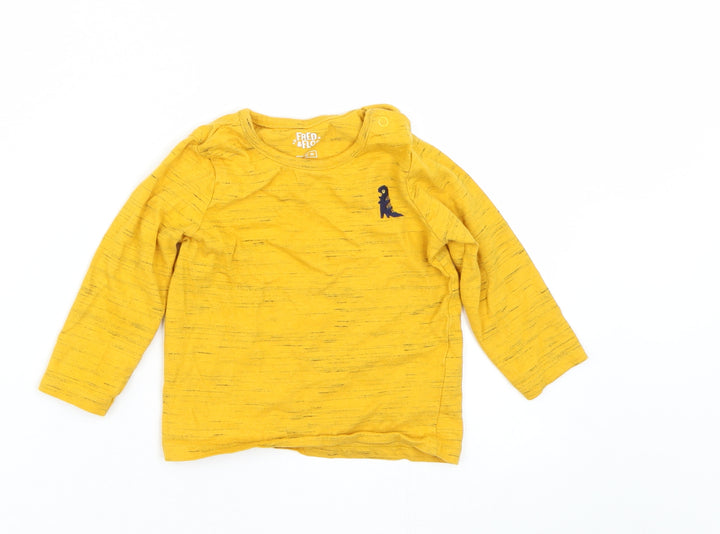 F&F Boys Yellow Striped  Cami Pyjama Top Size 9-12 Months