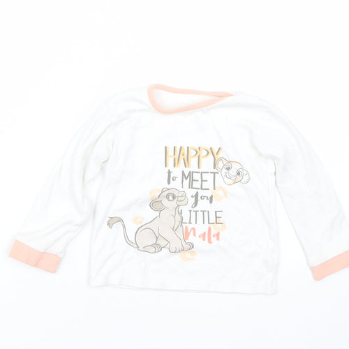 George Girls White   Cami Pyjama Top Size 18-24 Months  - Lion king