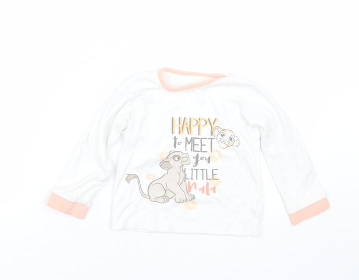 George Girls White Cami Pyjama Top Size 18-24 Months - Lion king