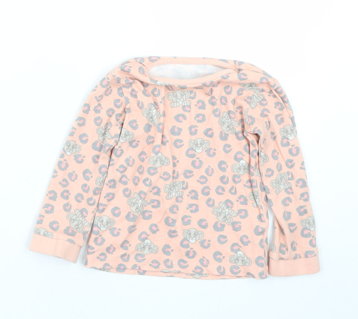 George Girls Pink Animal Print  Cami Pyjama Top Size 18-24 Months  - Lion king