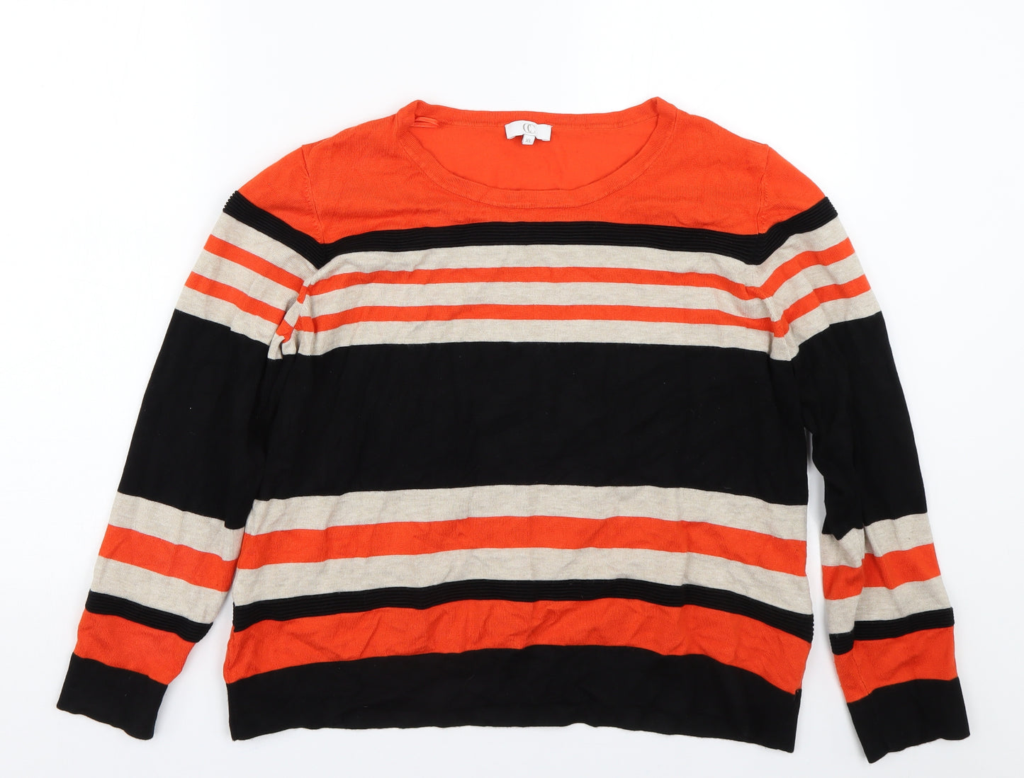 CC Womens Multicoloured Striped  Pullover Jumper Size XL