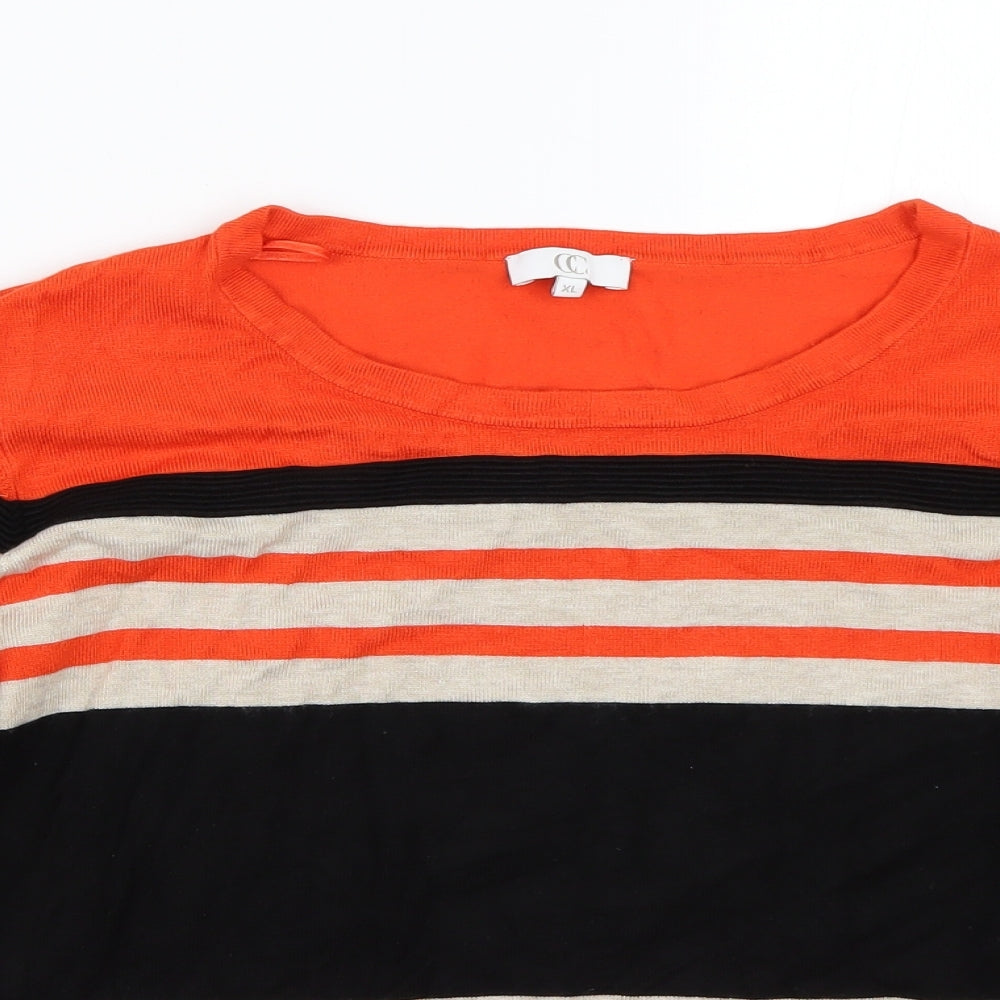 CC Womens Multicoloured Striped  Pullover Jumper Size XL