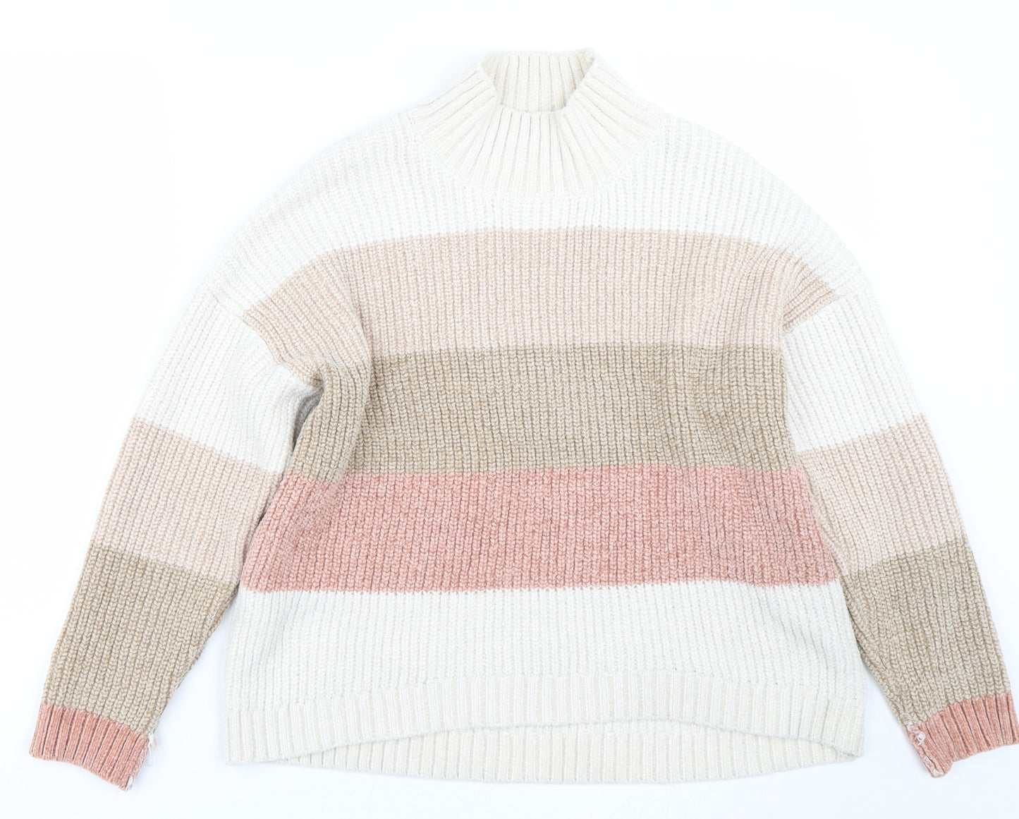 Primark Womens Beige Striped  Pullover Jumper Size S