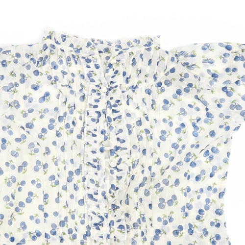 Preworn Womens Beige Floral  Basic Blouse Size 16