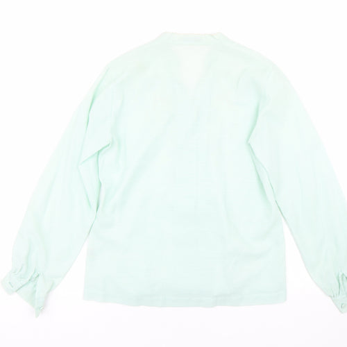 Lily Womens Green Floral  Basic Blouse Size 14
