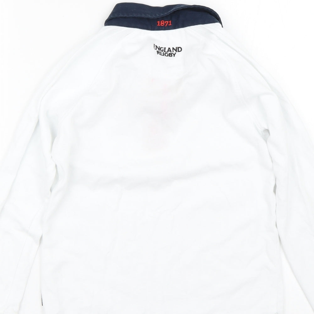England Rugby Boys White   Basic Polo Size 8-9 Years  - England rugby