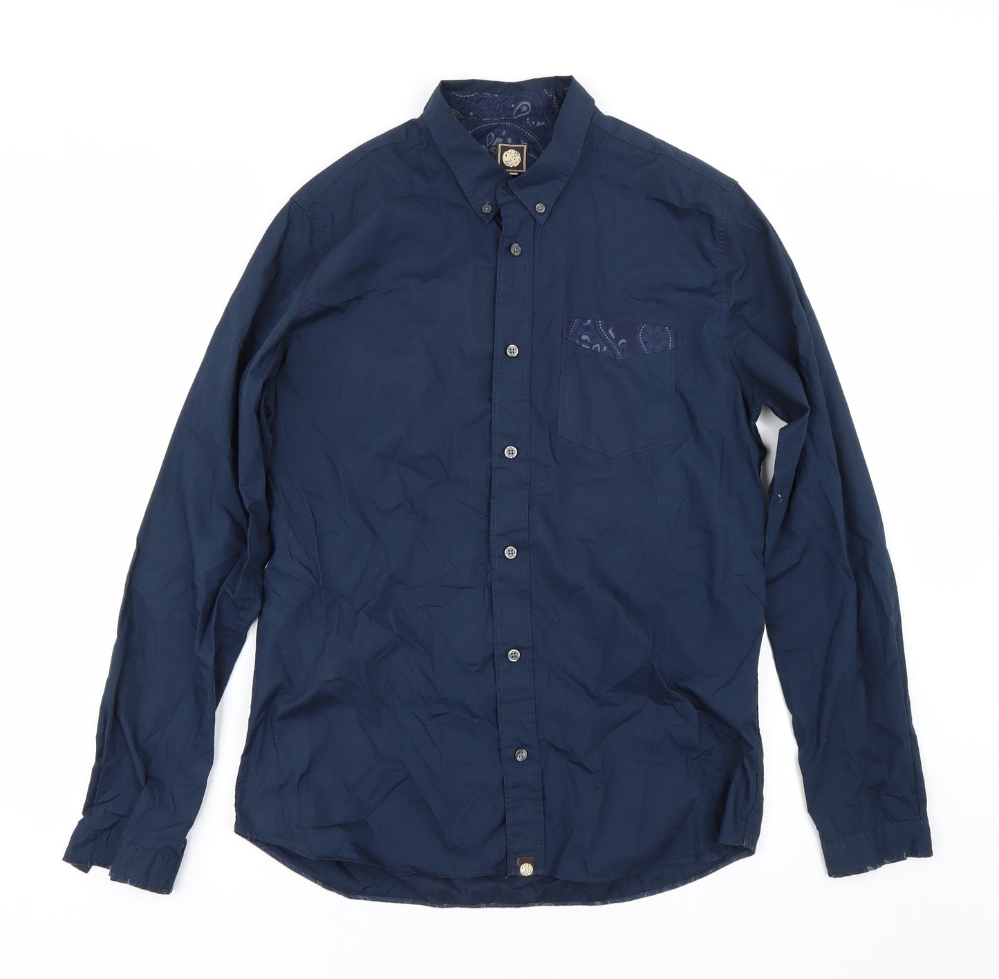 Pretty Green Mens Blue    Dress Shirt Size M