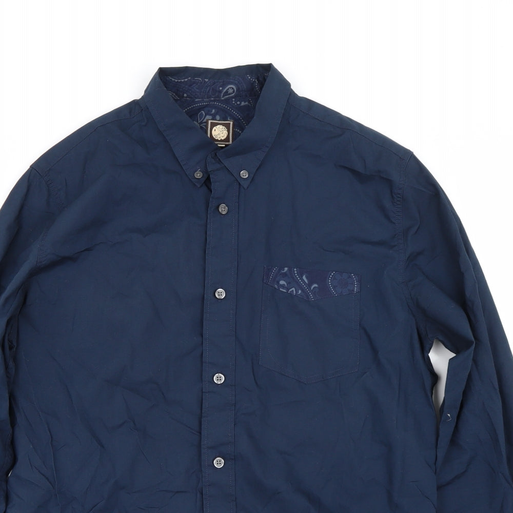 Pretty Green Mens Blue    Dress Shirt Size M