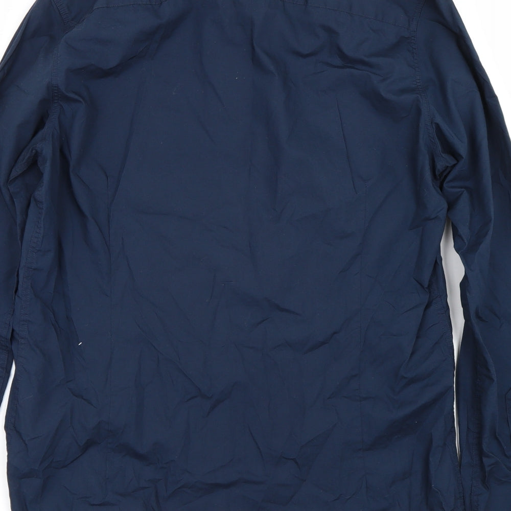 Pretty Green Mens Blue    Dress Shirt Size M