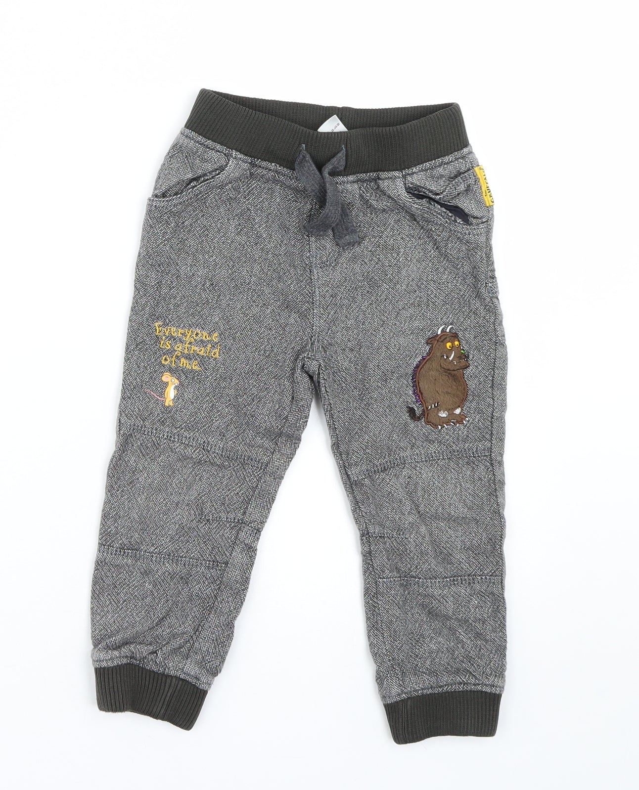TU Boys Grey   Jogger Trousers Size 2-3 Years - The Gruffalo
