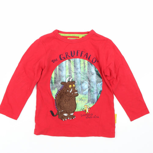 THE GRUFFALO Boys Red   Basic T-Shirt Size 3-4 Years  - The Gruffalo