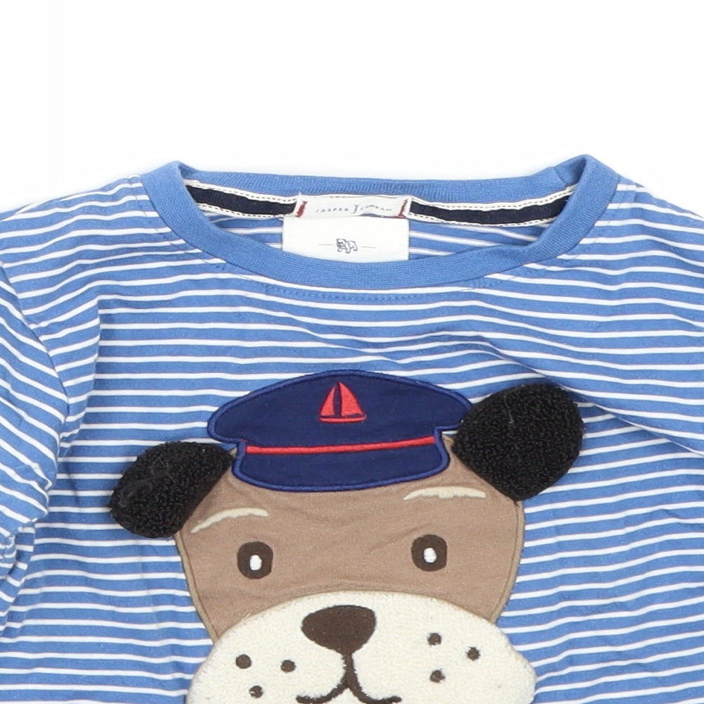Junior J Boys Blue Striped  Basic T-Shirt Size 36 Months  - Dog