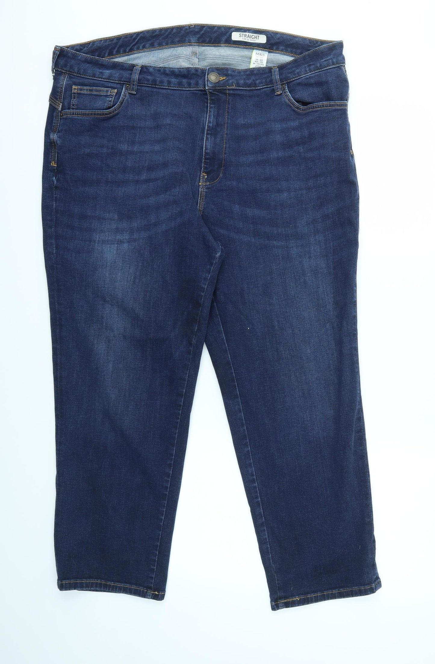 M&S Womens Blue   Straight Jeans Size 22 L27 in