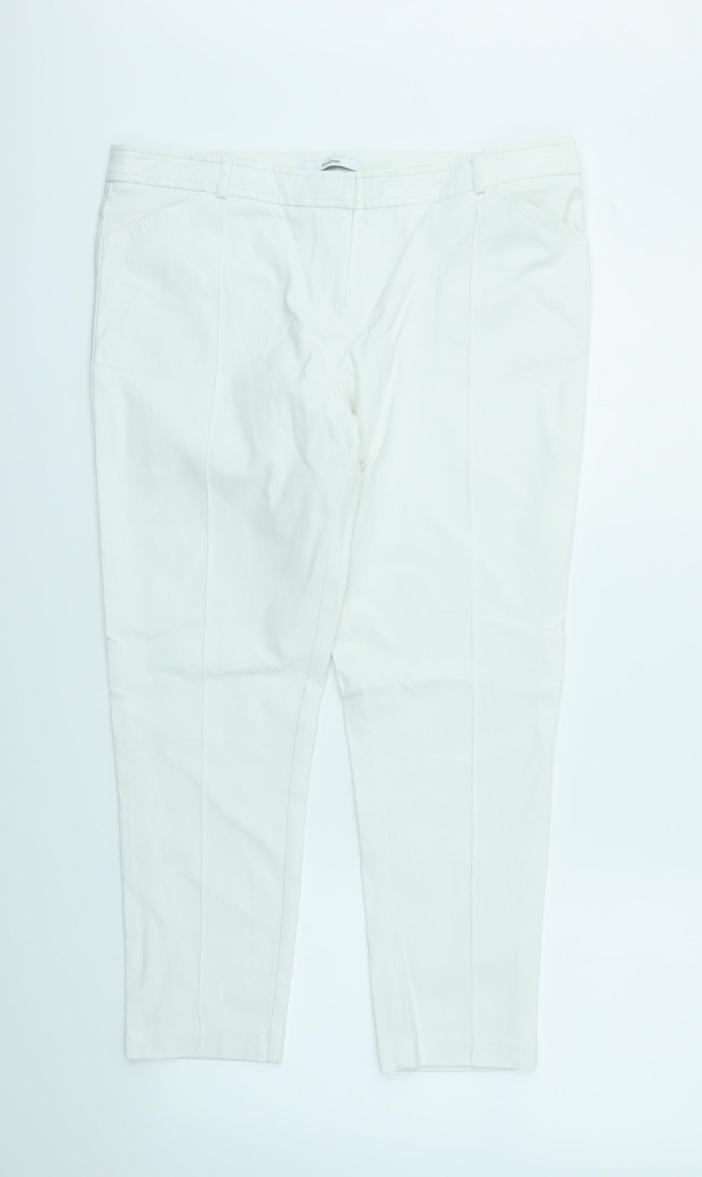 George Womens White   Trousers  Size 14 L22 in