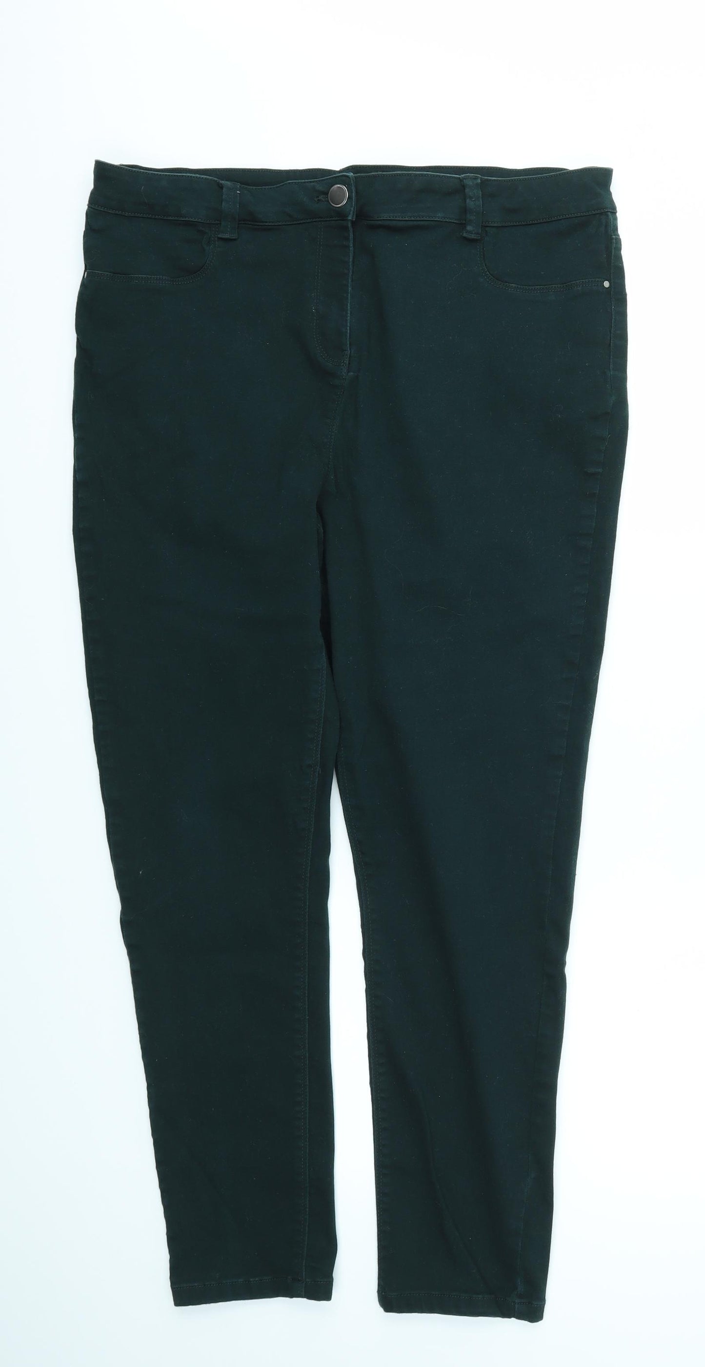 M&Co Womens Green   Straight Jeans Size 20 L29 in