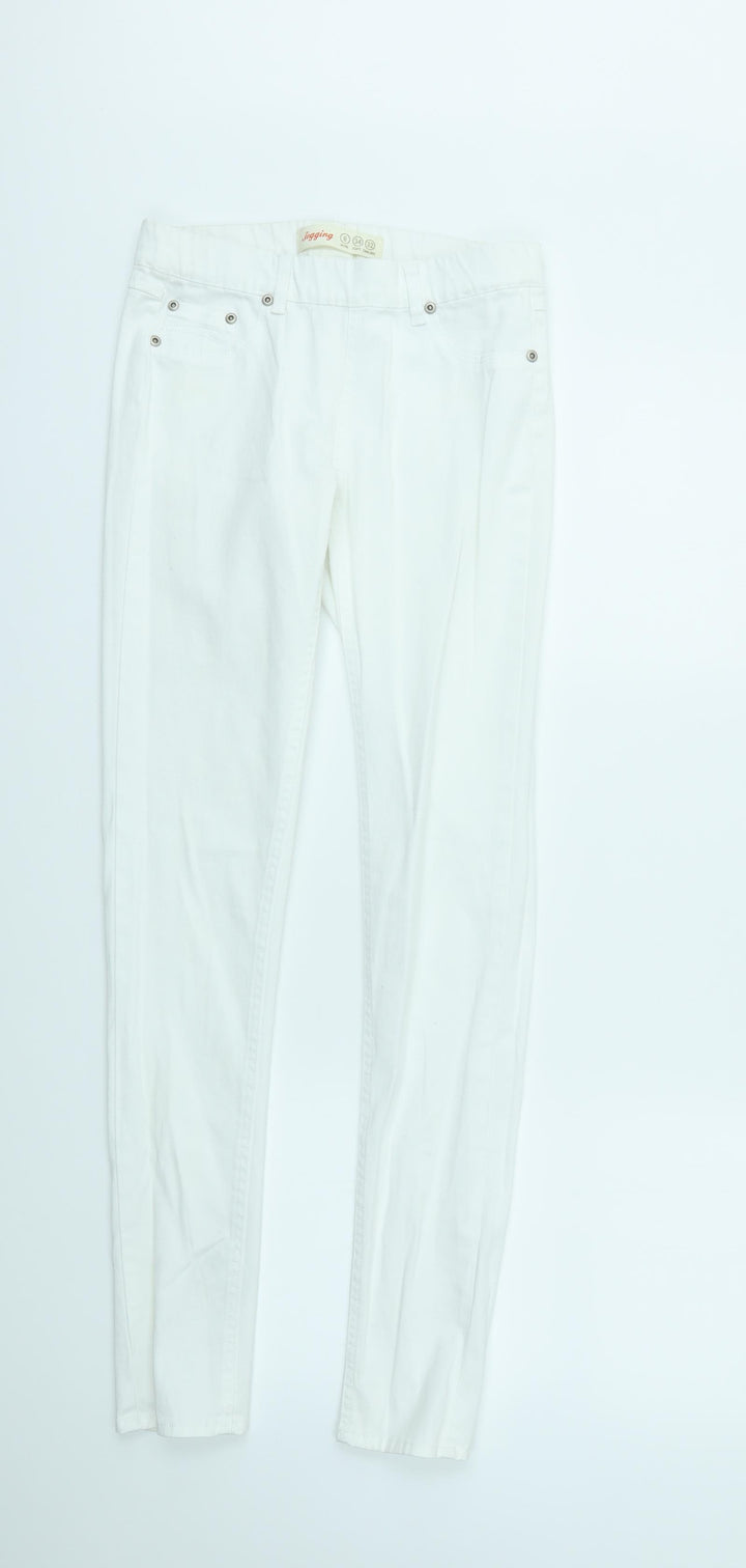jeggings Womens White Houndstooth  Skinny Jeans Size 6 L30 in - stretch waistband