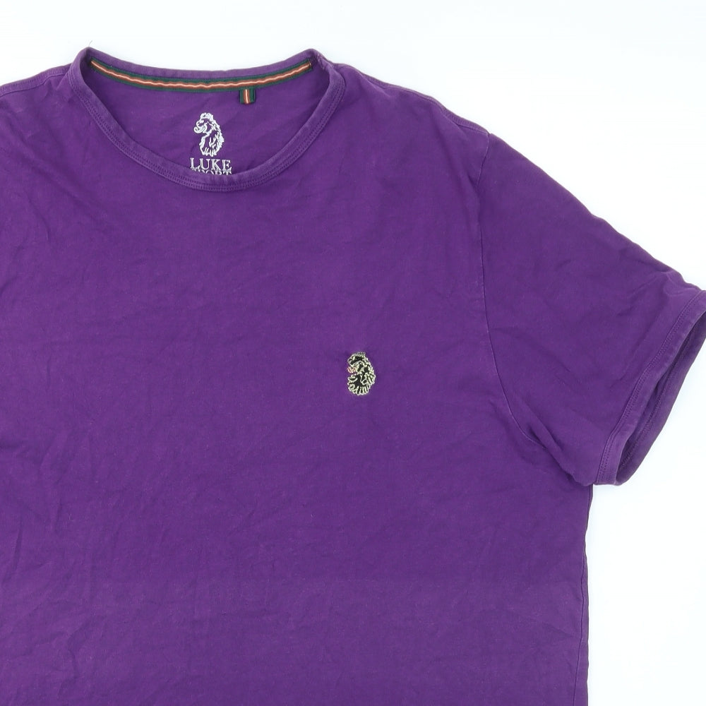 Luke Mens Purple    T-Shirt Size M
