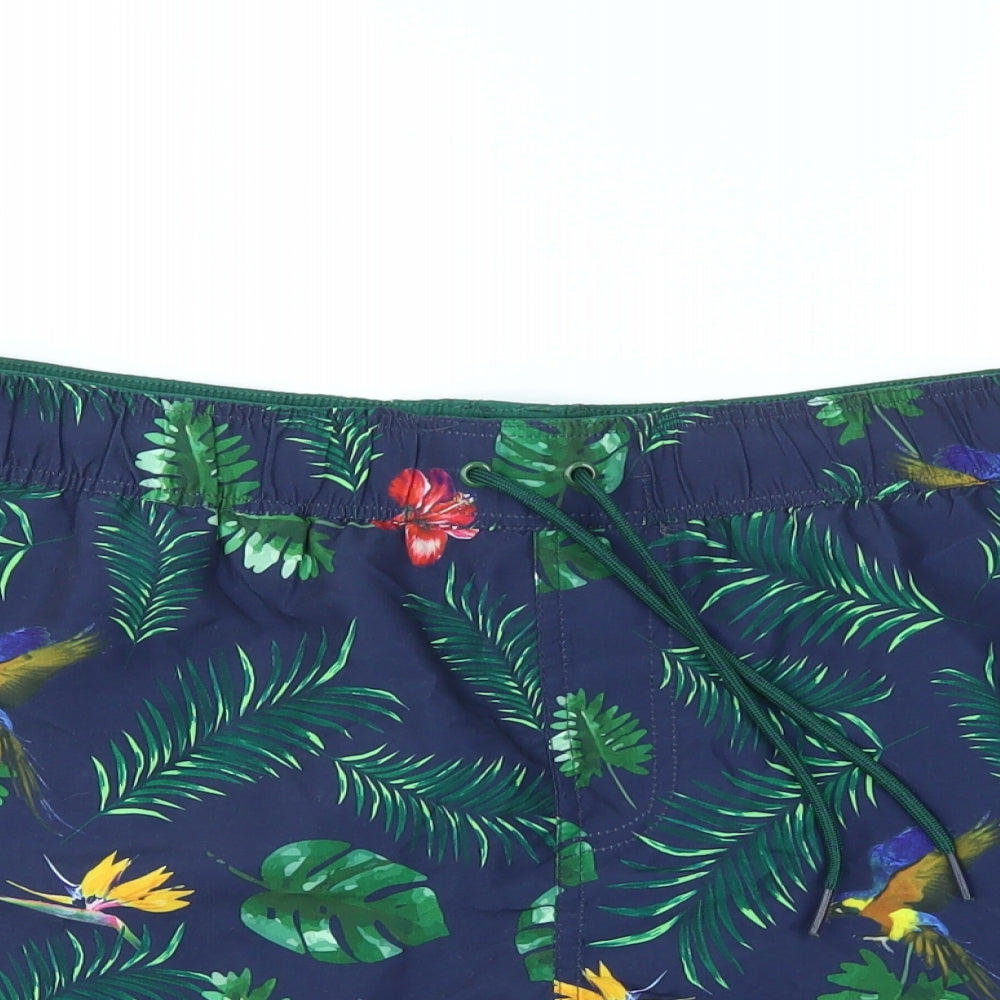 Steel & Jelly Mens Multicoloured Geometric  Sweat Shorts Size XL - stretch waistband