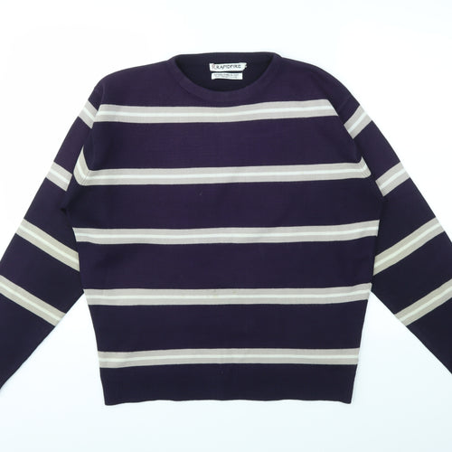 RRAPIDFIRE Mens Purple Striped  Pullover Sweatshirt Size S