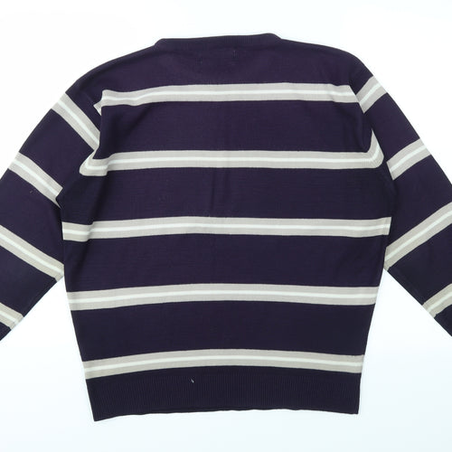 RRAPIDFIRE Mens Purple Striped  Pullover Sweatshirt Size S