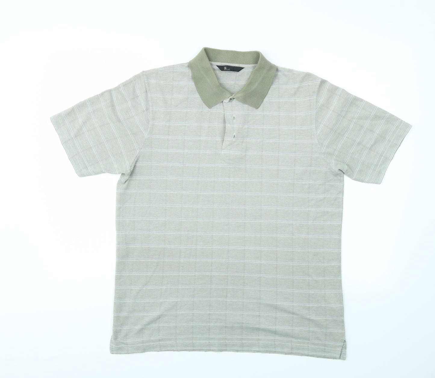 BHS Mens Grey Striped   Polo Size S