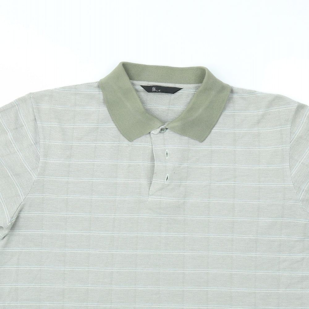 BHS Mens Grey Striped   Polo Size S