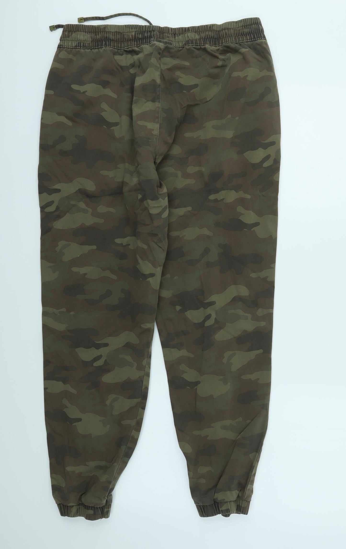 F&F Womens Green Camouflage  Jogger Trousers Size 14 L27 in - stretch waistband