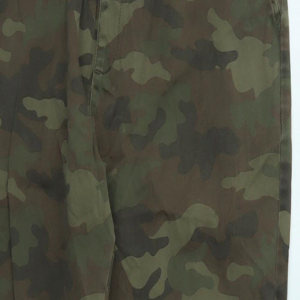 F&F Womens Green Camouflage  Jogger Trousers Size 14 L27 in - stretch waistband