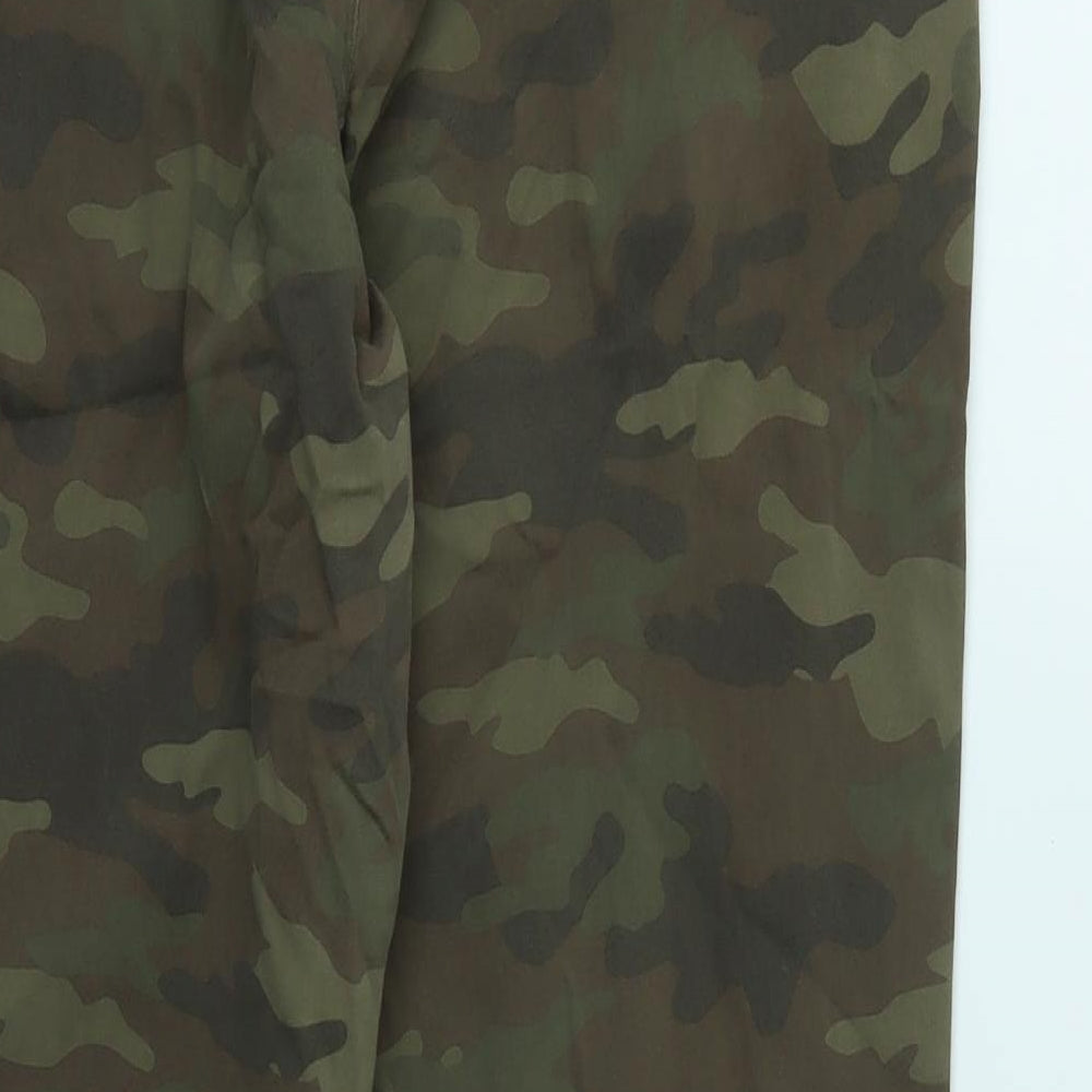 F&F Womens Green Camouflage  Jogger Trousers Size 14 L27 in - stretch waistband