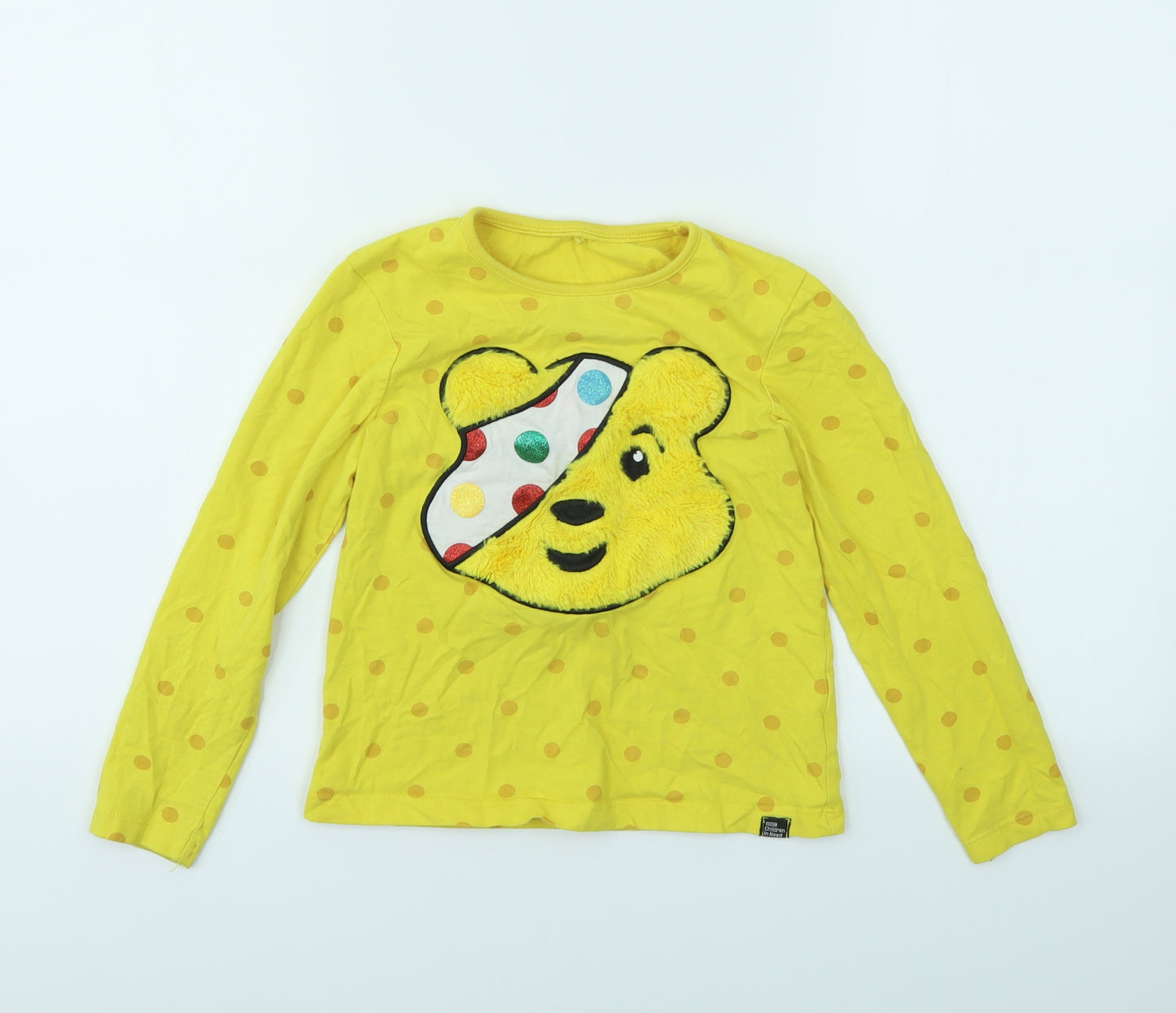 George Boys Yellow Animal Print  Basic T-Shirt Size 7-8 Years