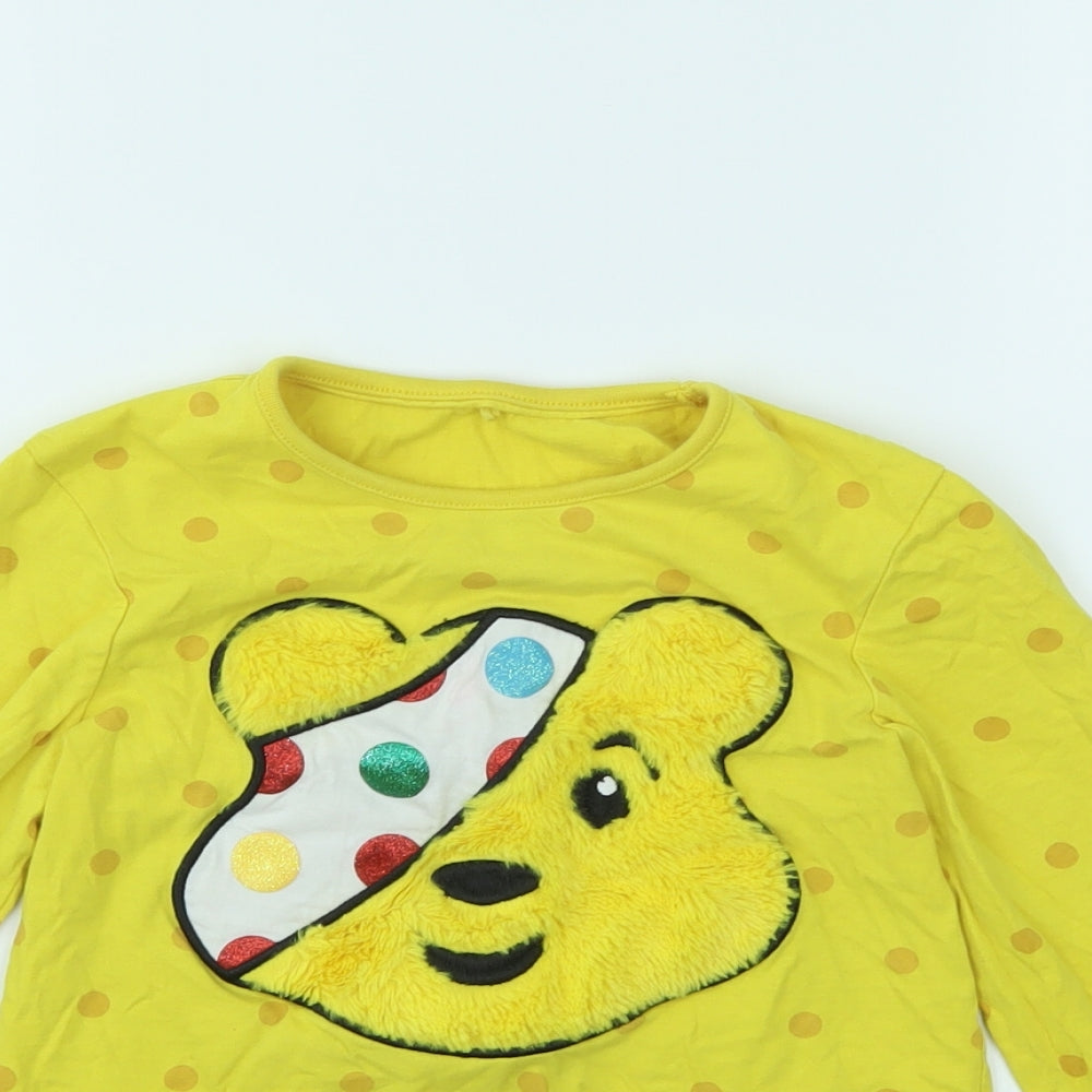 George Boys Yellow Animal Print  Basic T-Shirt Size 7-8 Years